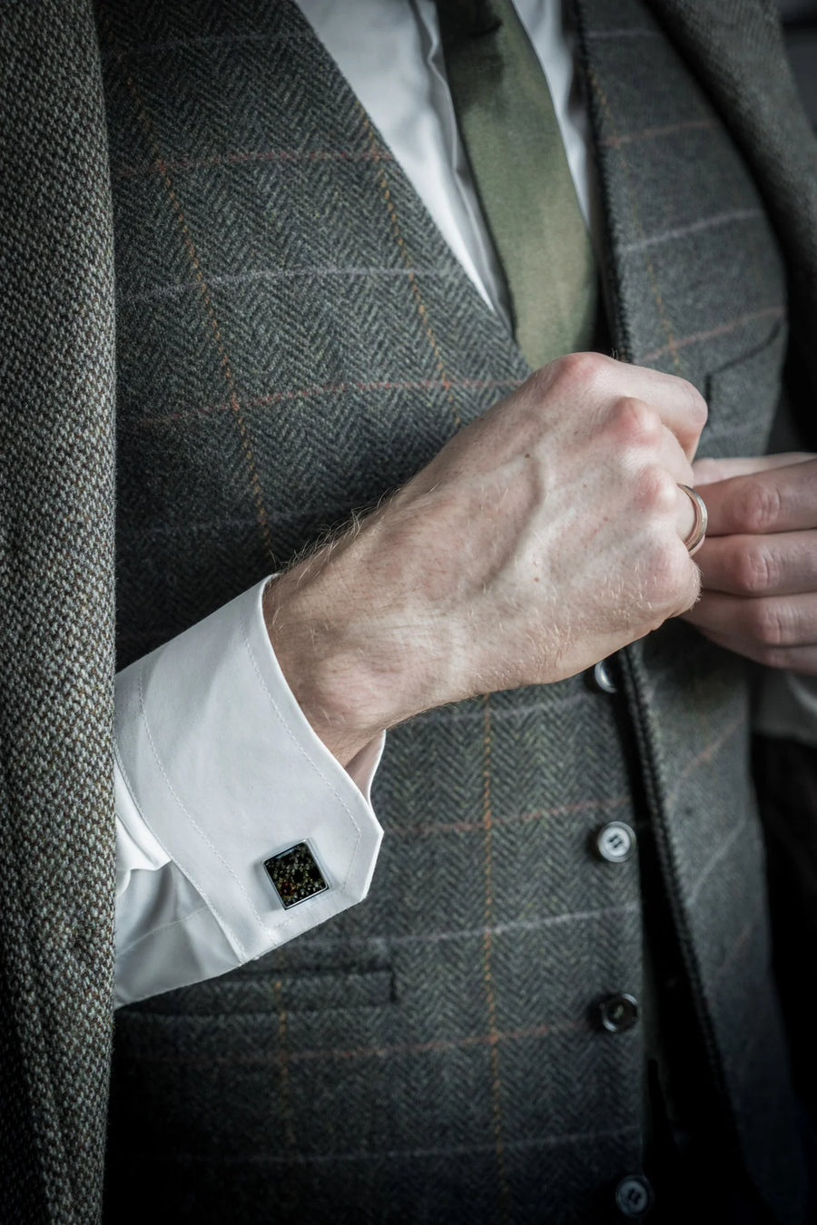 Handcrafted Trout Leather Cufflinks – Unique & Sustainable by Eherüs at www.brixbailey.com