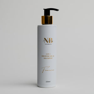 a soft-focused bottle of aloe vera 2-in-1 shower gel and shampoo for women resting on a natural wooden surface