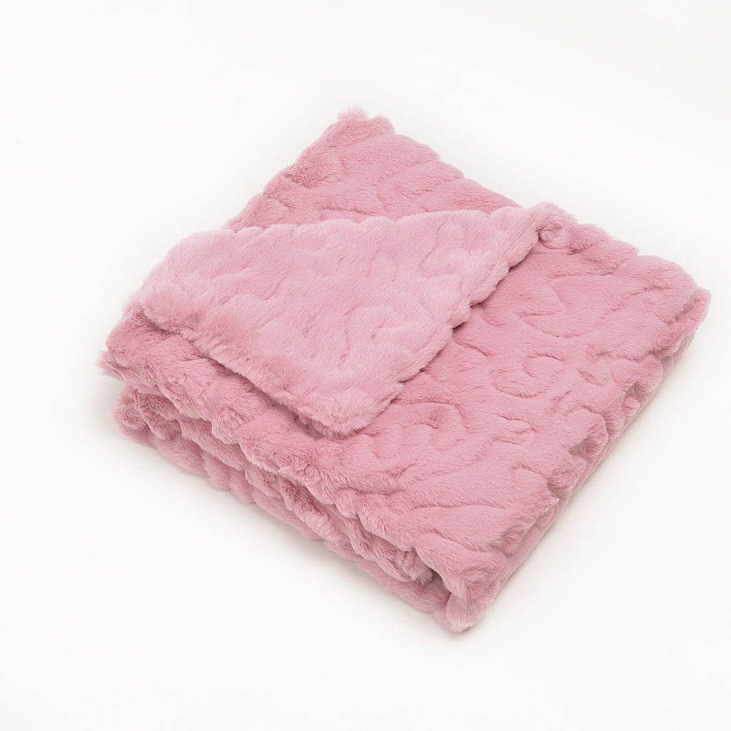 Ultra-Soft Solid Pink Fur Blanket