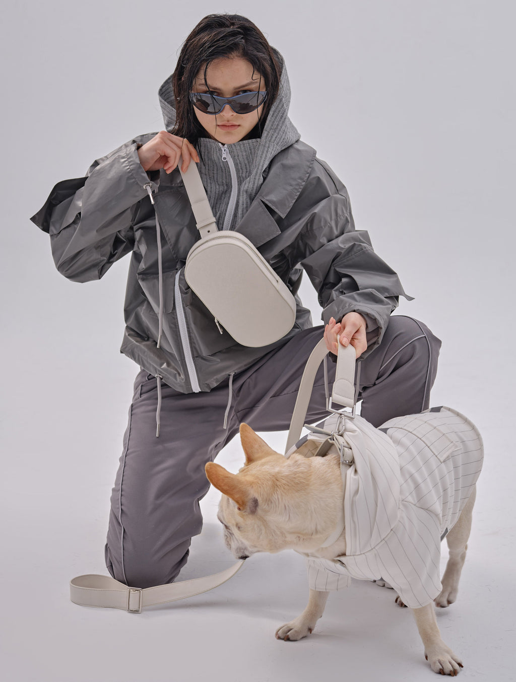 Calfskin Shoulder Bag with Adjustable Strap