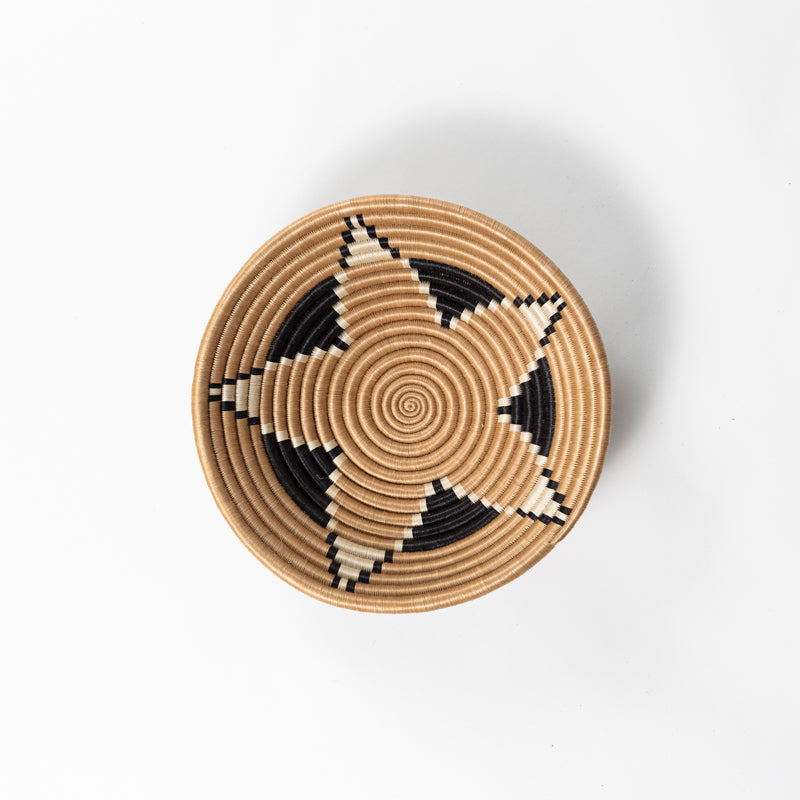 Woven Tea Dyed Bowl in Natural Sisal
