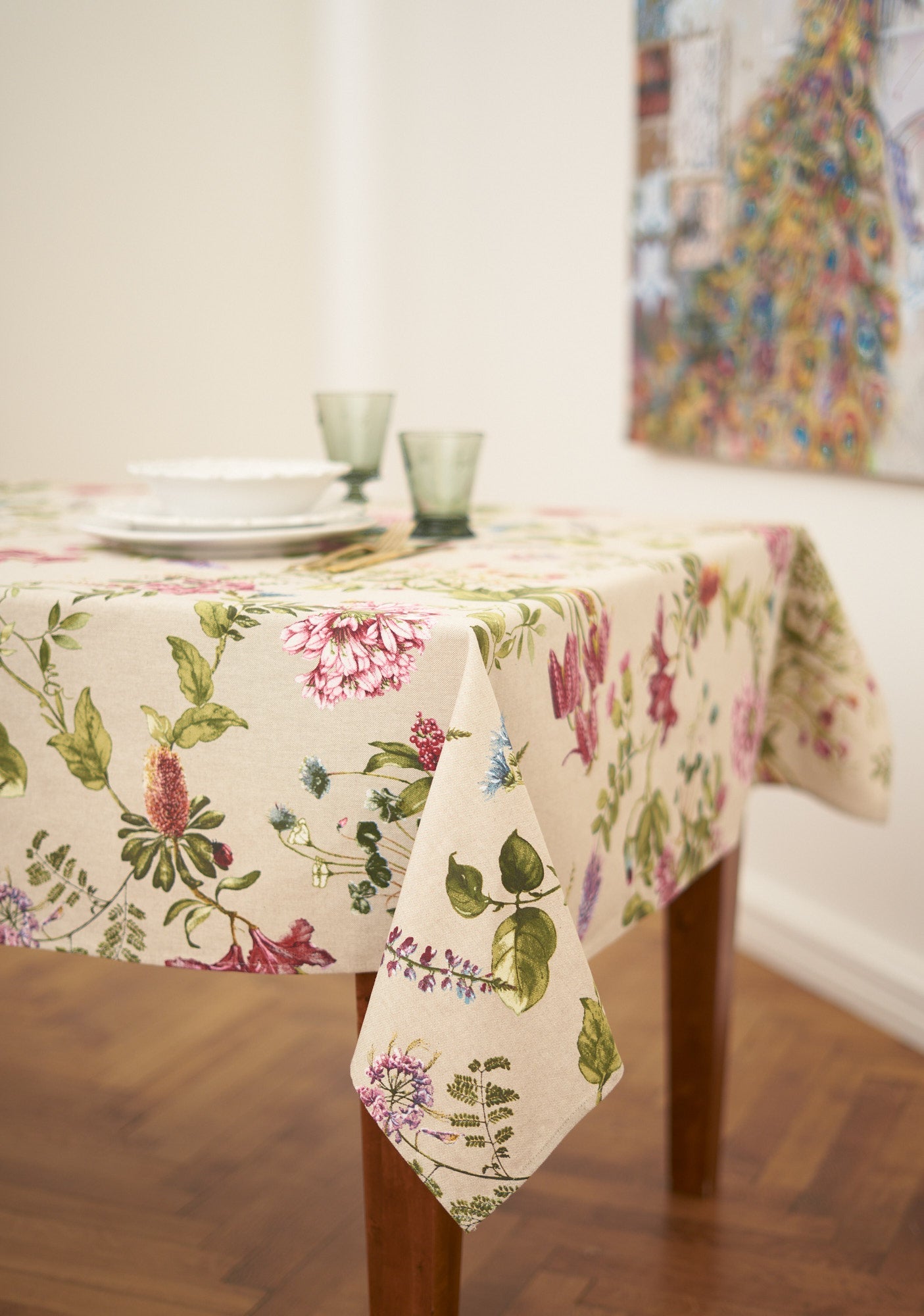 Botanico Rectangular Tablecloth – Elegant & Durable European Design by Hortensias Home at www.brixbailey.com