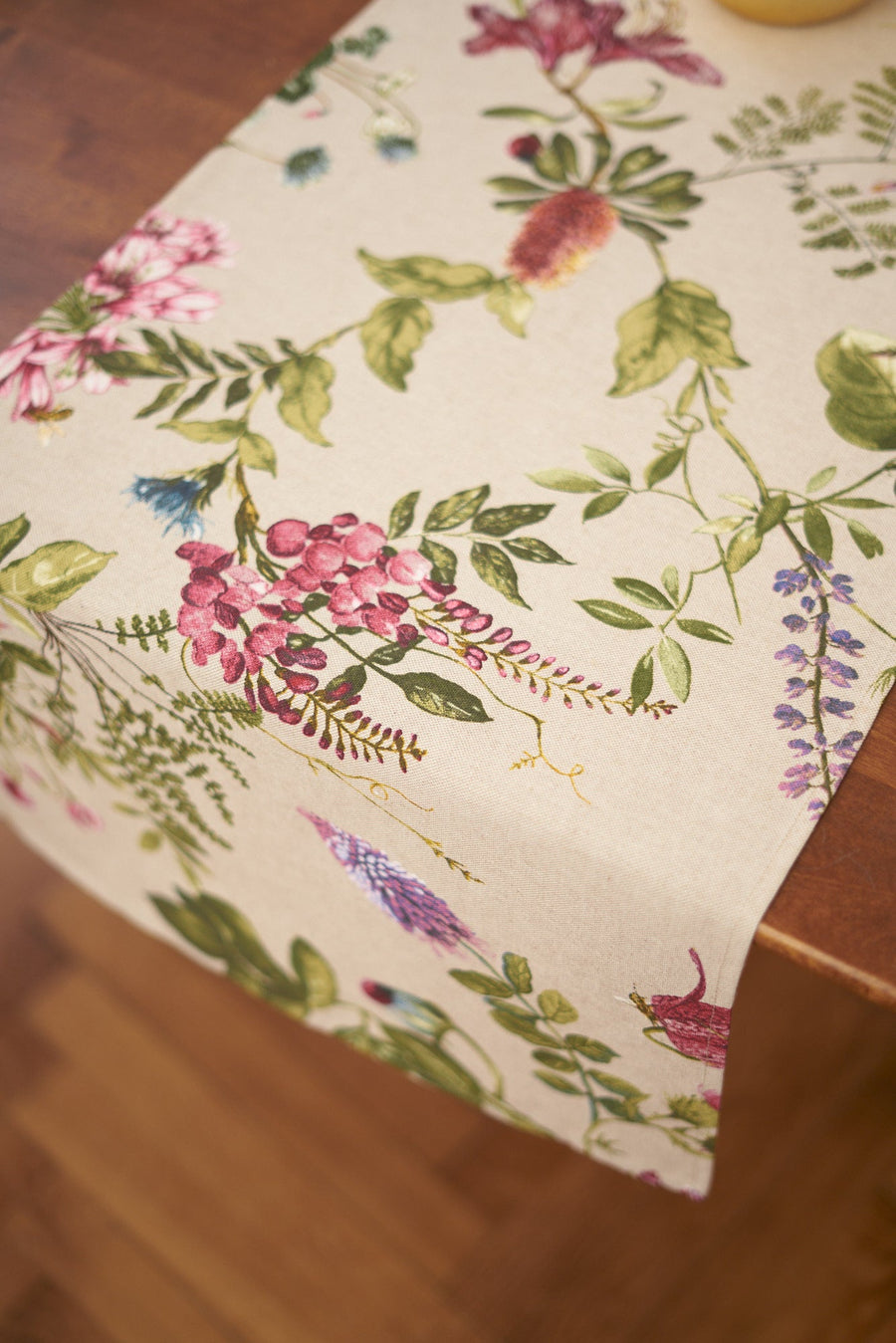 Botanico Floral Table Runner – Elegant & Durable European Craftsmanship by Hortensias Home at www.brixbailey.com