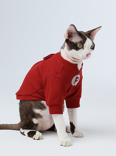 Red Waffle Embroidery T Shirt