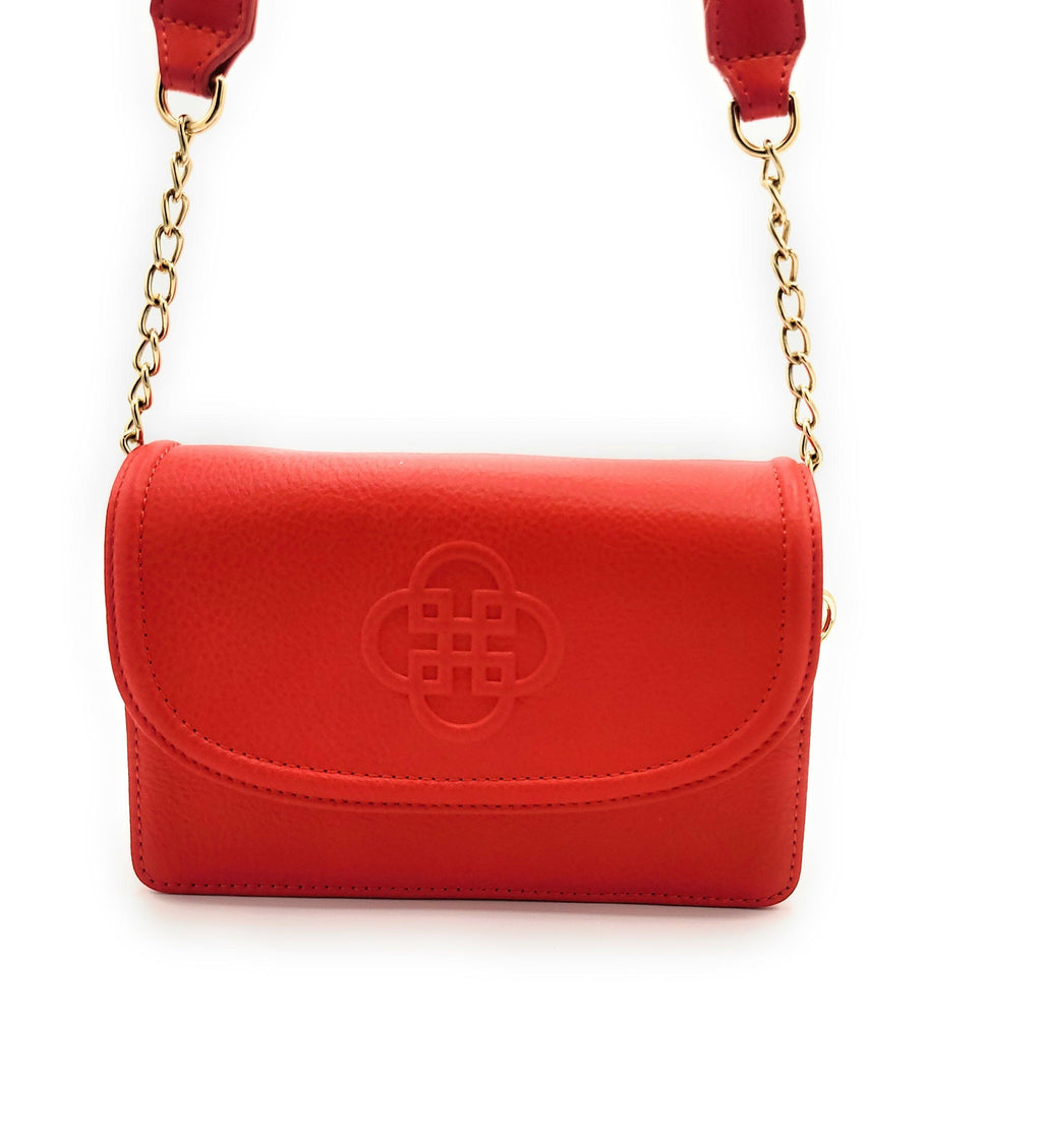 Heidi Real Leather 3 Section Clutch with Chain Strap