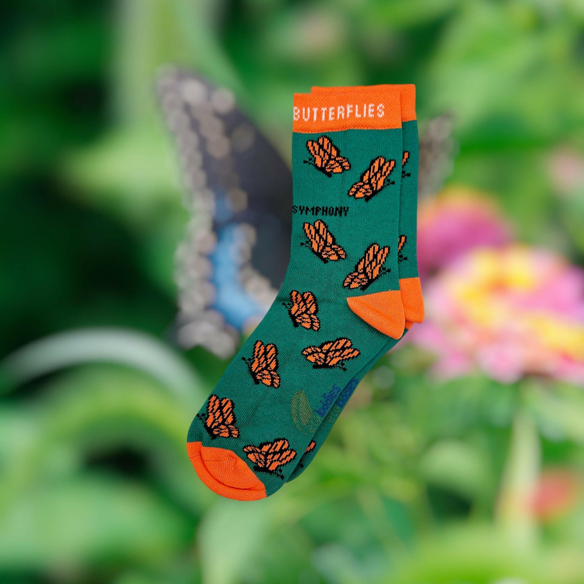 CAREFREE BUTTERFLIES ORGANIC COTTON KIDS SOCKS