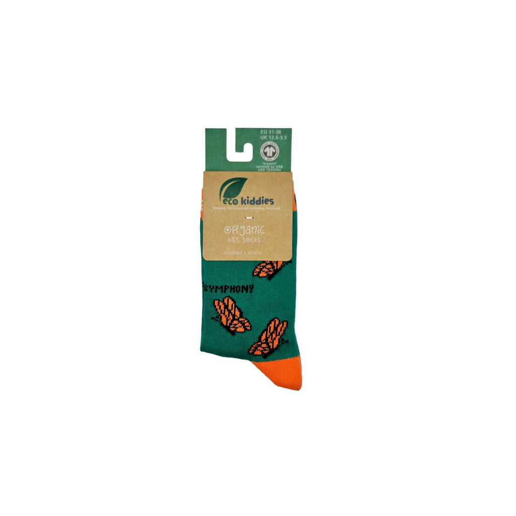 CAREFREE BUTTERFLIES ORGANIC COTTON KIDS SOCKS