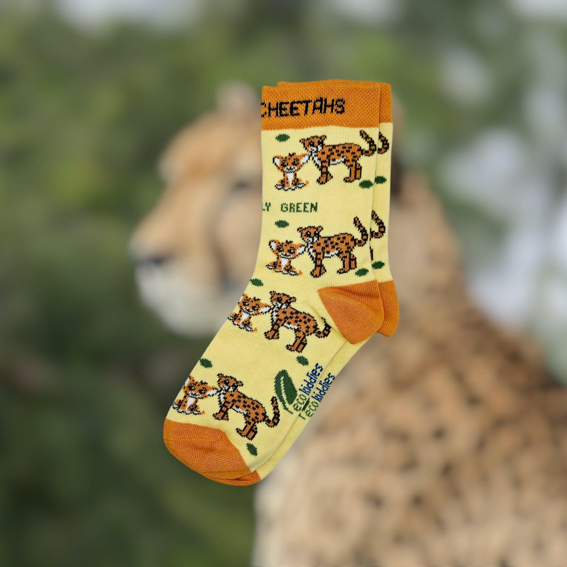 CARING CHEETAHS ORGANIC COTTON KIDS SOCKS