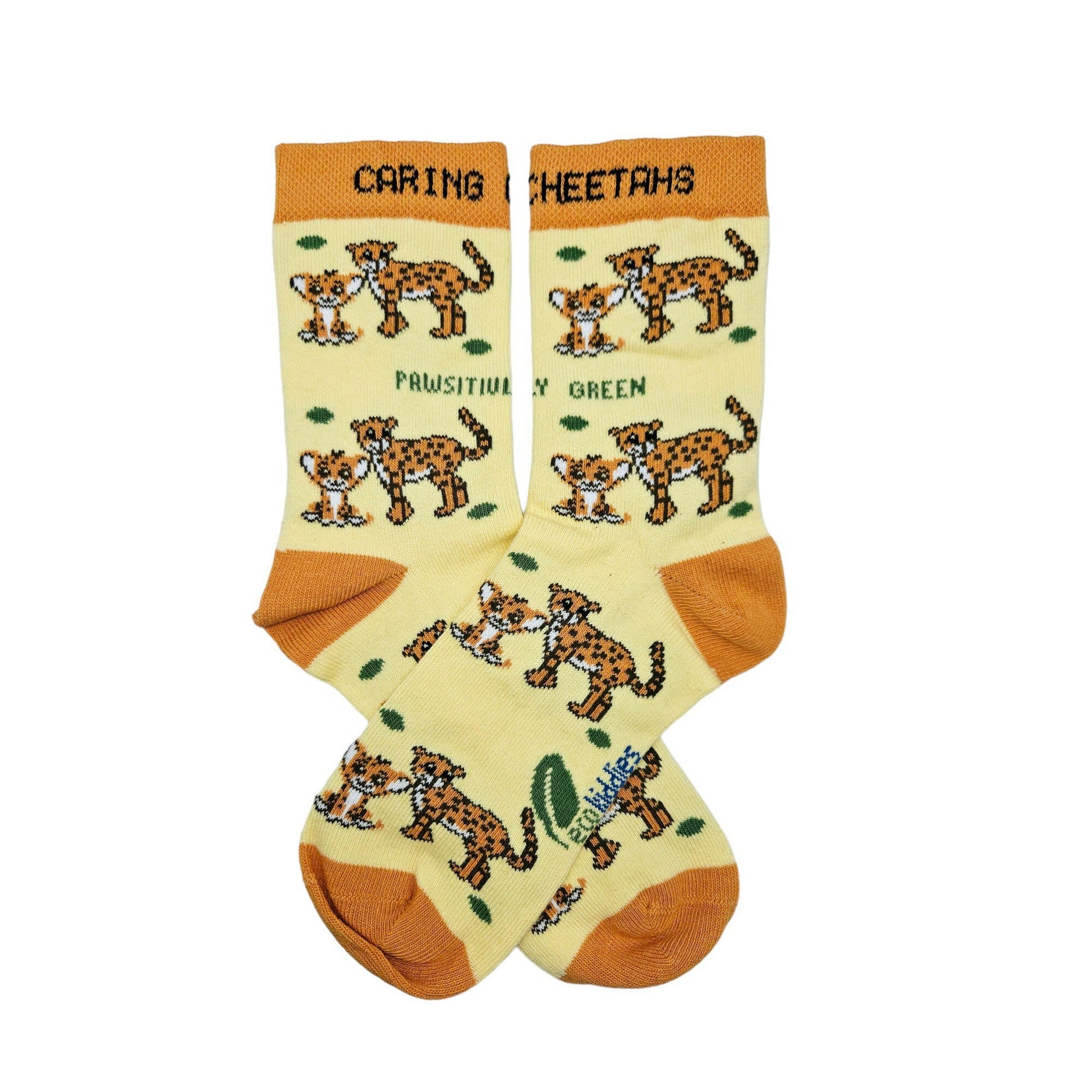CARING CHEETAHS ORGANIC COTTON KIDS SOCKS