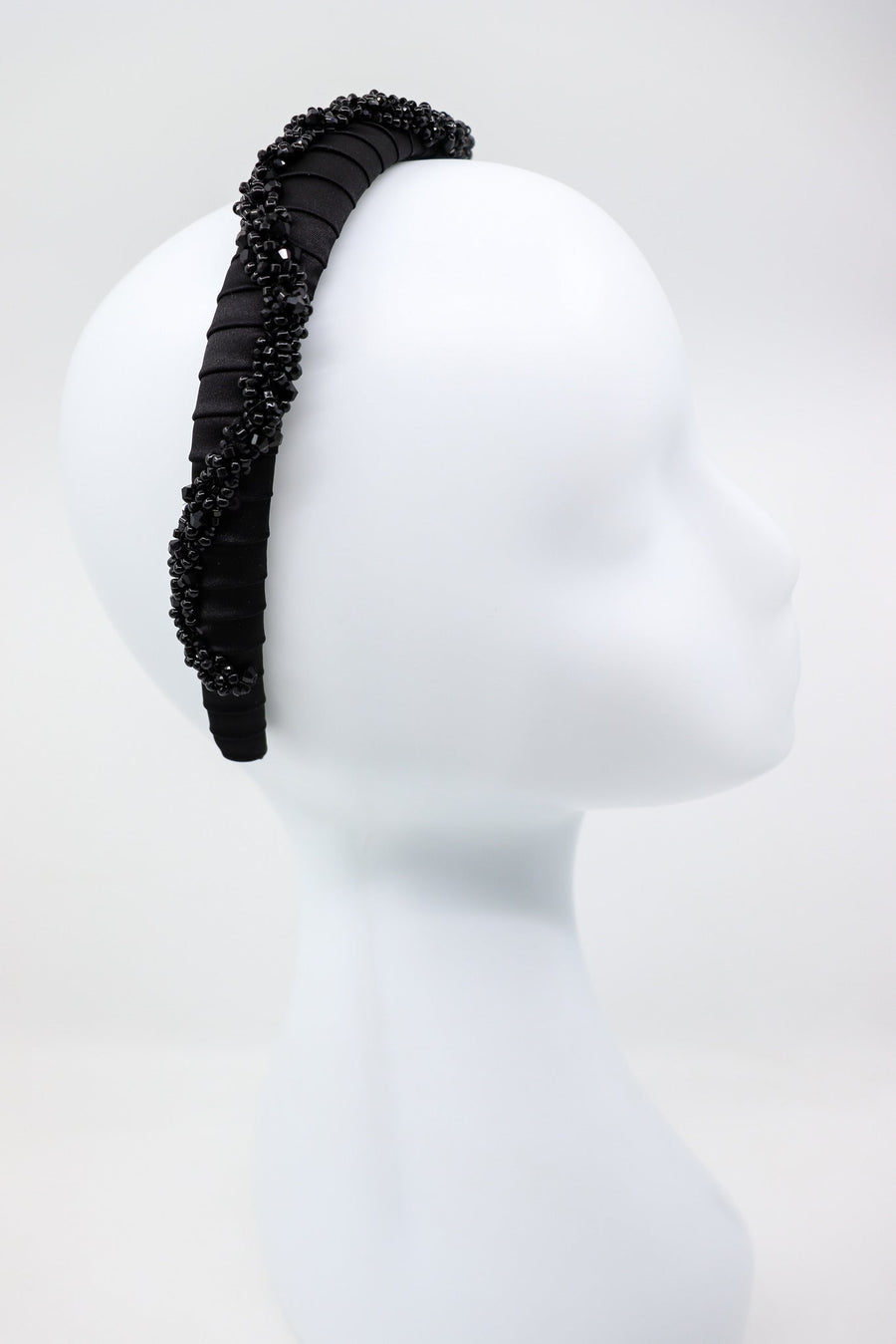 Beaded Thin Mulberry Silk Headband Hestia