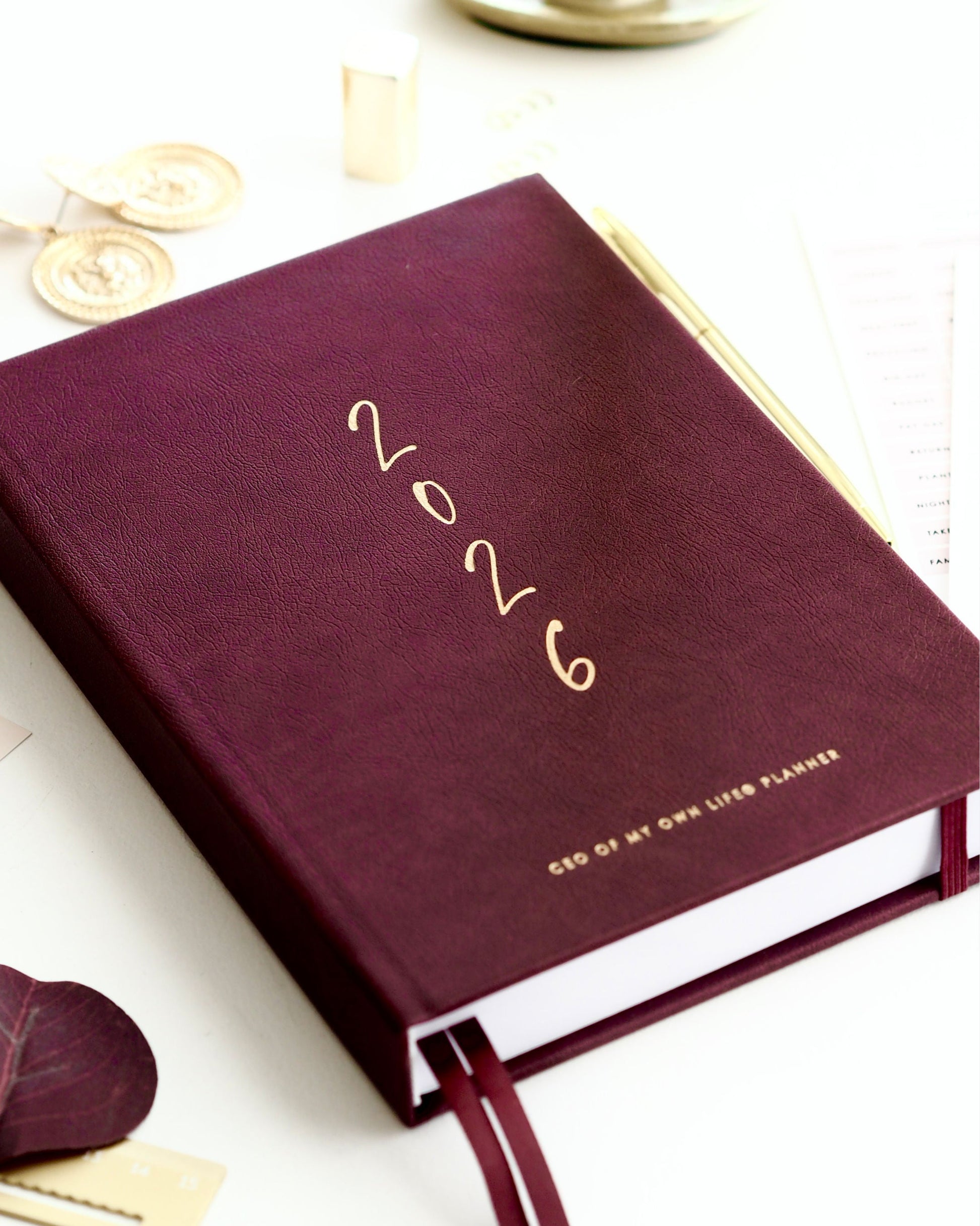 2026 Weekly Life Planner in Burgundy