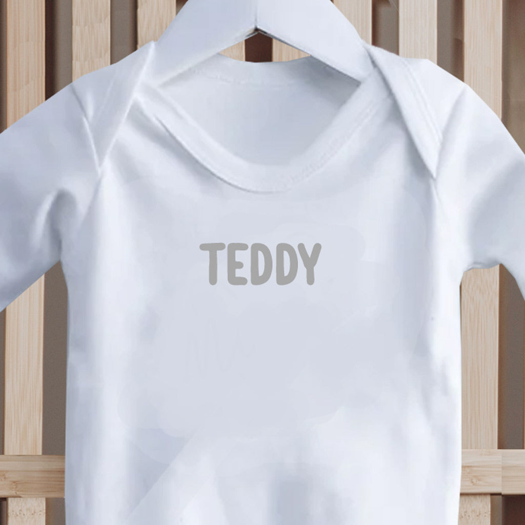 Cute White Baby Sleepsuit- Personalise