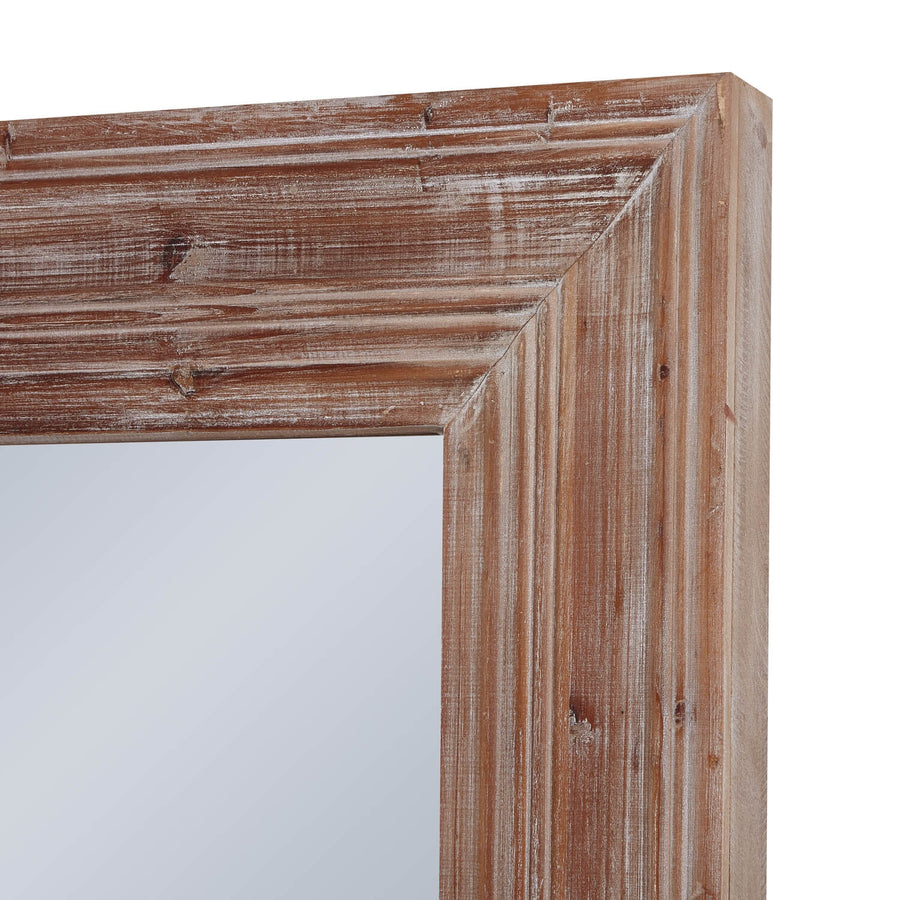 Large rustic wood mirror with weathered frame in warm brown tones, 200cm tall, perfect for modern or traditional interiors. by Sostter at brixbailey.com