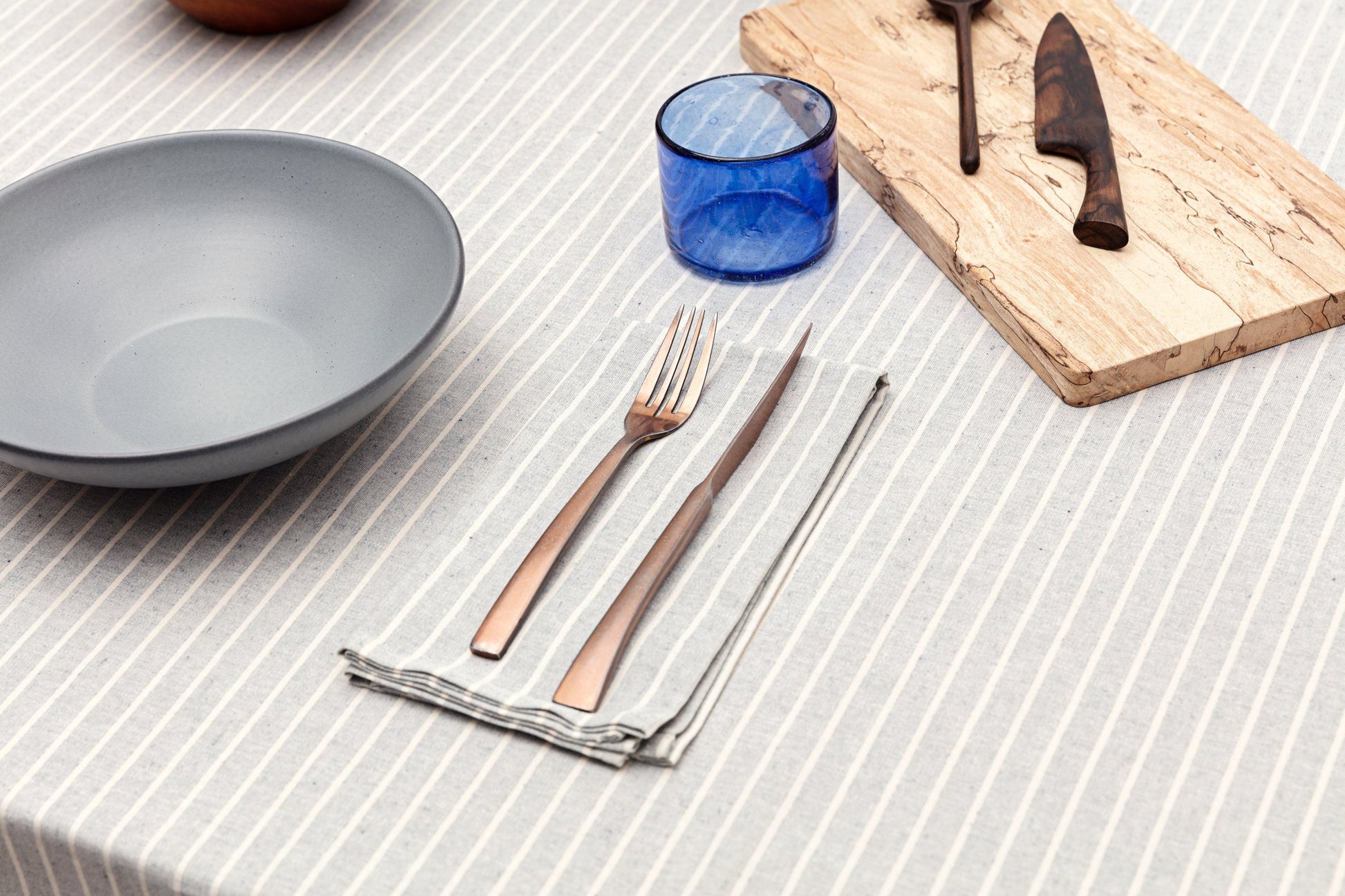 Pinstripe Cotton Tablecloth