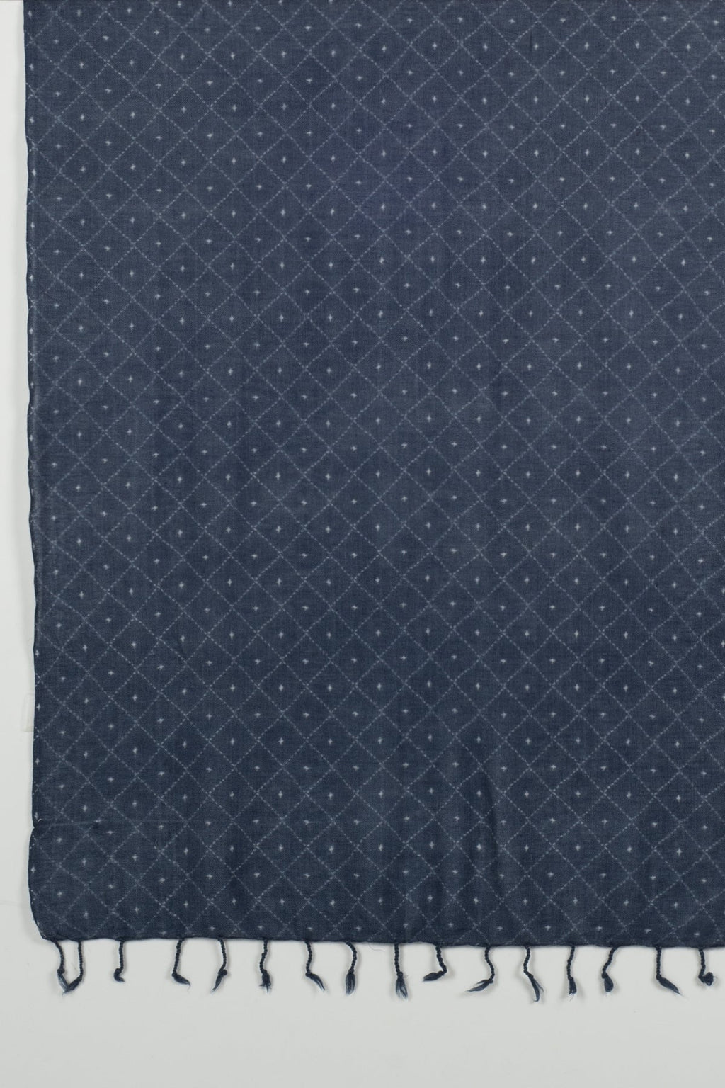 Dotted Diamond Merino Wool Scarf - Blue
