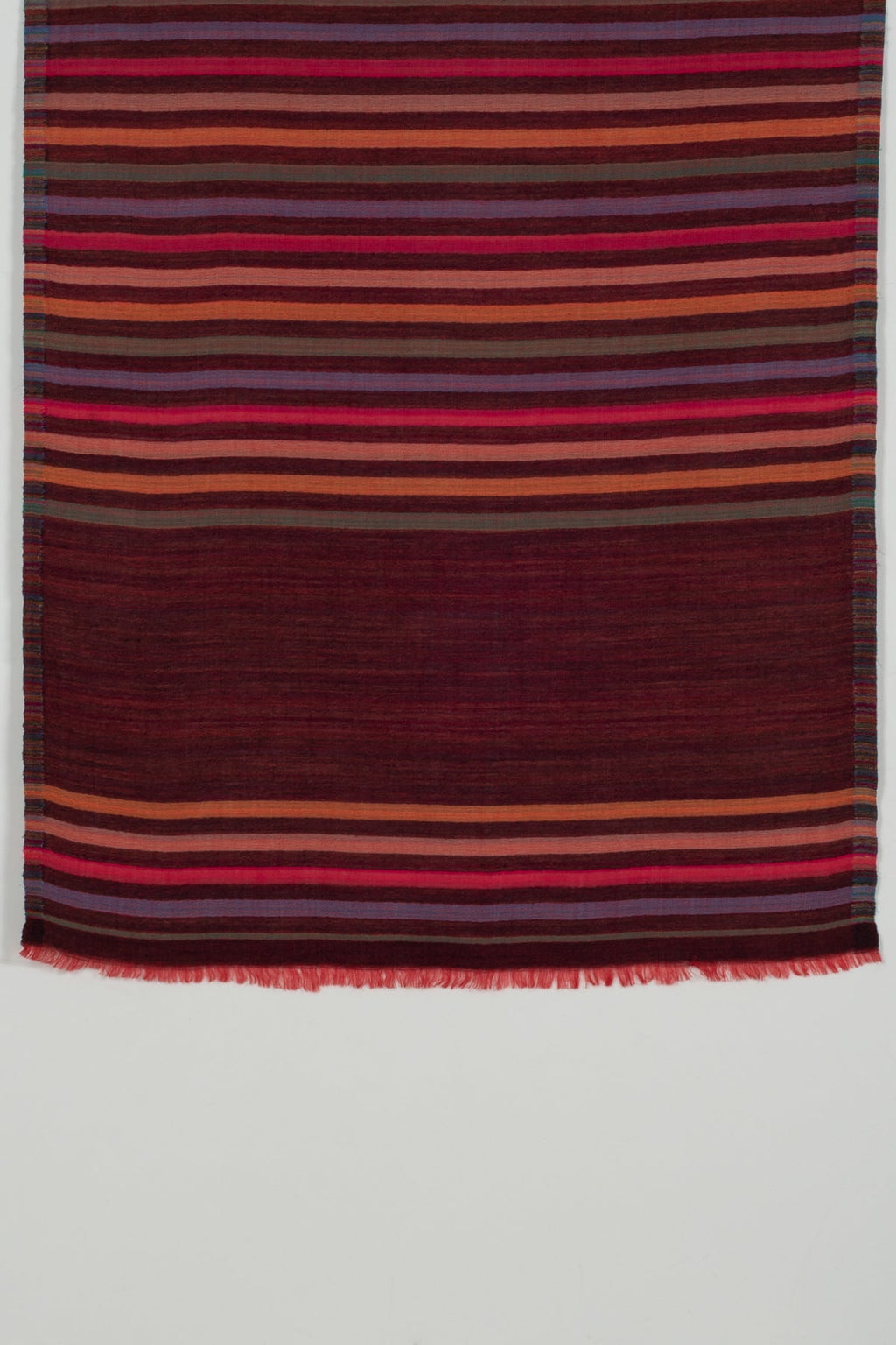 Vivid Stripes Reversible Cashmere Wool Scarf – Brown Multi-Coloured | SVEŽElife