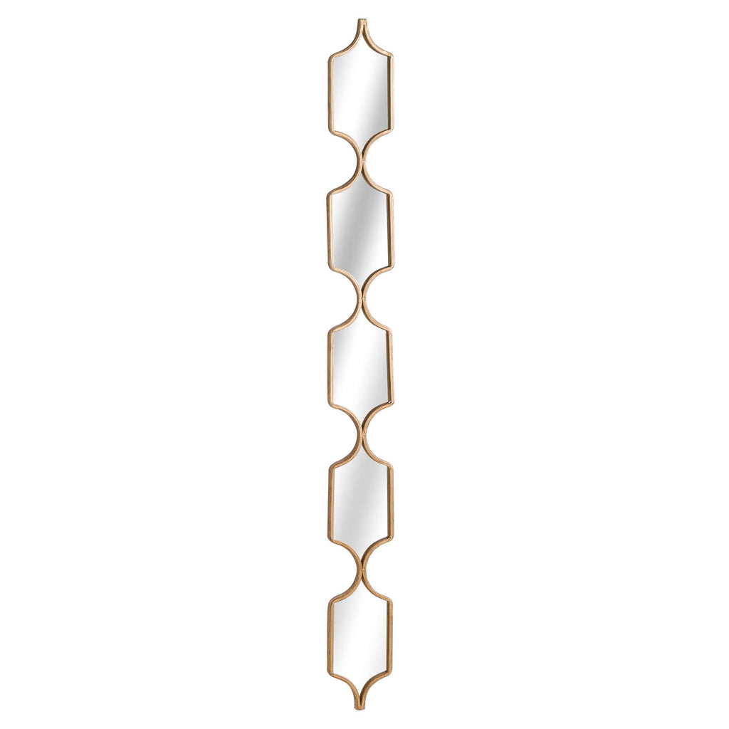 Square gold decorative hanging mirror with thin geometric frame, modern luxury wall accent by Sostter at brixbailey.com
