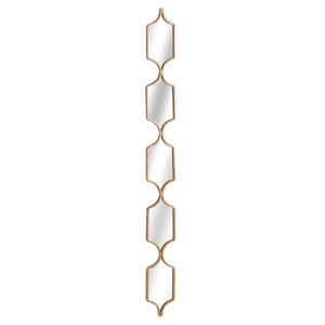 Square gold decorative hanging mirror with thin geometric frame, modern luxury wall accent by Sostter at brixbailey.com
