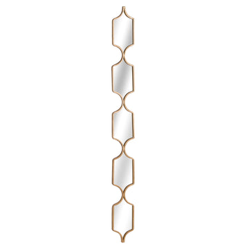 Square gold decorative hanging mirror with thin geometric frame, modern luxury wall accent by Sostter at brixbailey.com