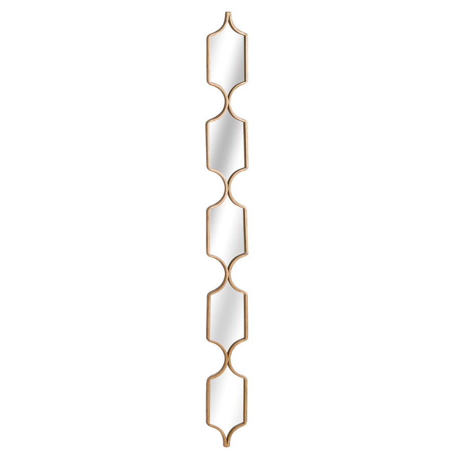 Square gold decorative hanging mirror with thin geometric frame, modern luxury wall accent by Sostter at brixbailey.com