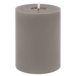 Grey LED wax candle with realistic melt effect and flickering light for flame-free ambiance   

- **Keywords included:** LED wax candle, grey, realistic melt effect, flickering light, flame-free  
- **Clear description:** Visually describes the candle's appearance and key features  
- **SEO & accessibility optimized:** Concise yet informative for both search engines and screen readers by sostter at brixbailey.com