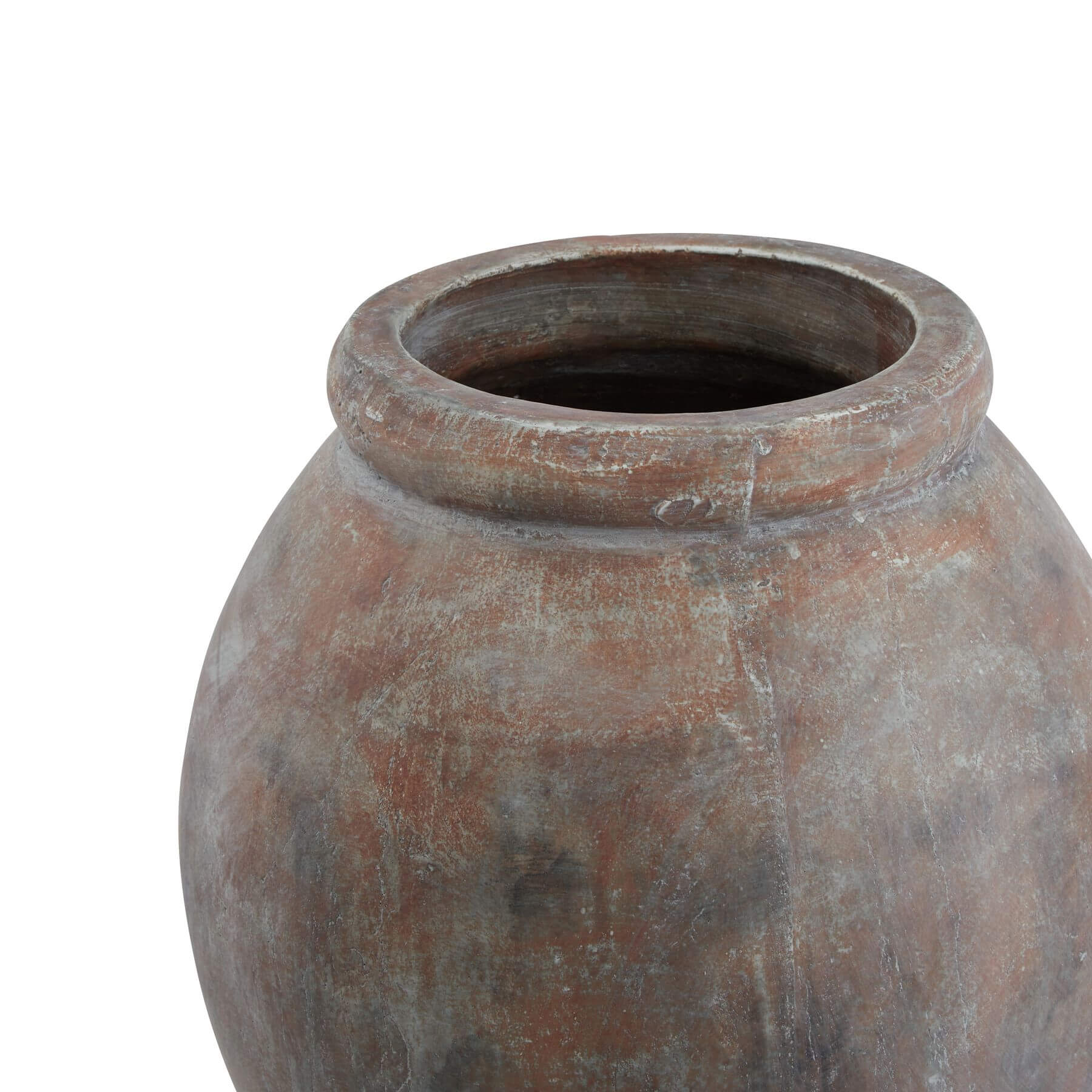 Handcrafted brown ceramic Mediterranean planter, 31cm tall, rustic glaze with natural variations, part of Siena collection. by Sostter at brixbailey.com