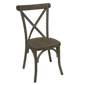Light oak cross back dining chair with solid wood construction and ergonomic curved seat by Sostter at brixbailey.com