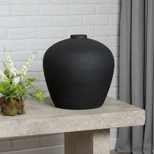 Matt Black Ceramic Floor Vase