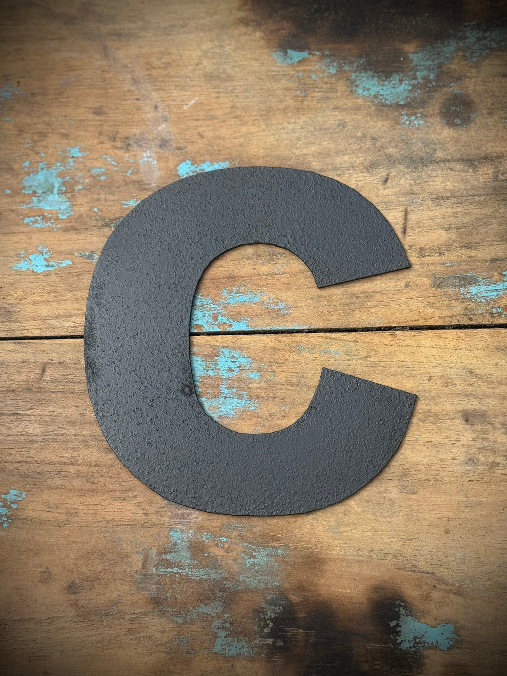 12" and 5" Black Fat Font Metal Letters.