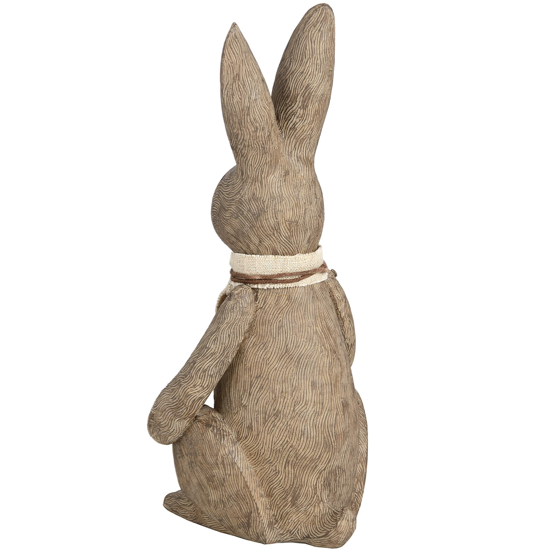 Handcrafted winter bunny rabbit resin figurine in warm brown, sitting pose with lifelike details for home decor by Sostter at brixbailey.com