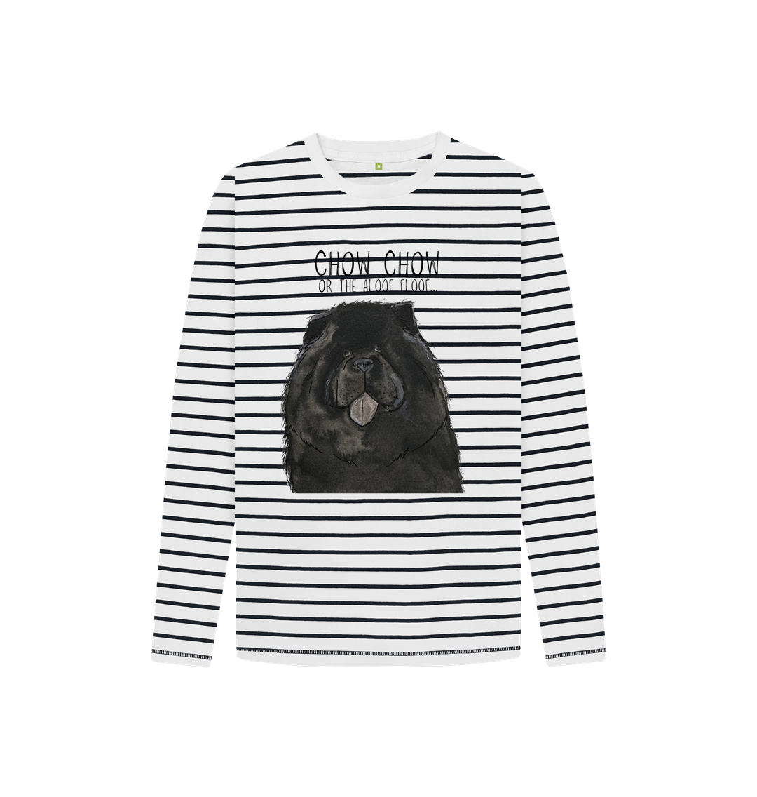 Stylish Black Chow Chow Child's Breton Long-Sleeved T-Shirt – Cute Dog-Themed Kids’ Clothing