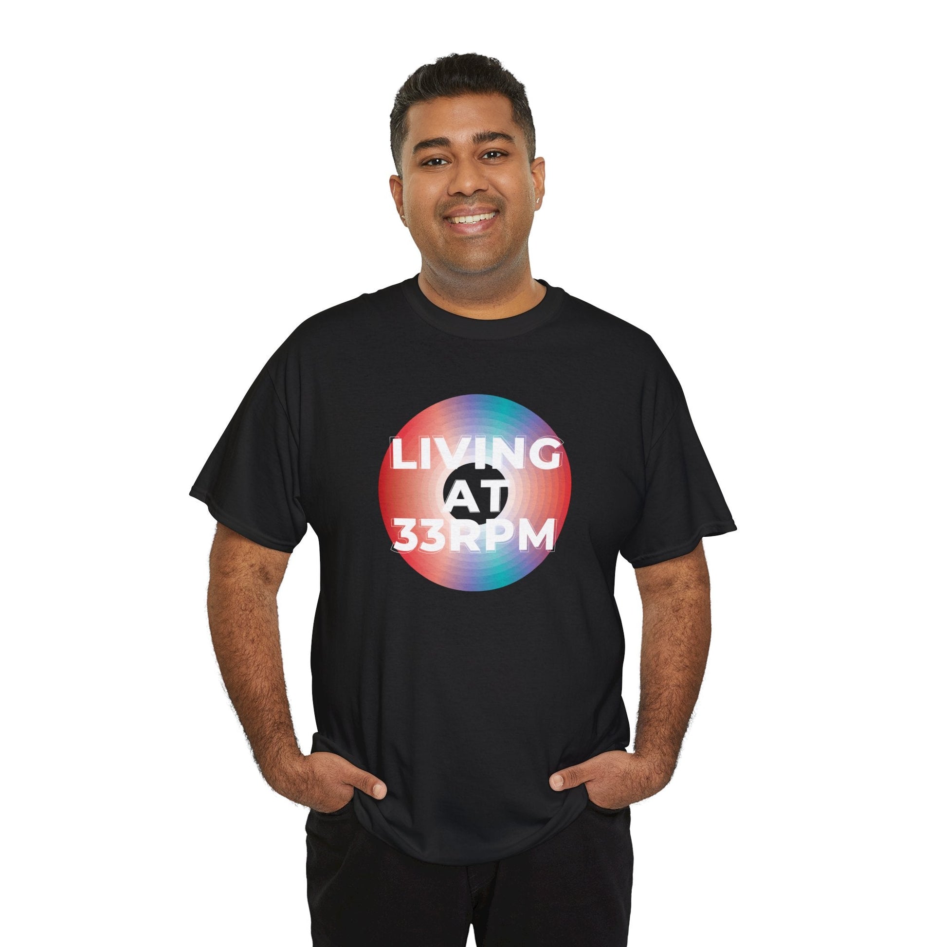 Living at 33rpm Men's Vinyl T-Shirt