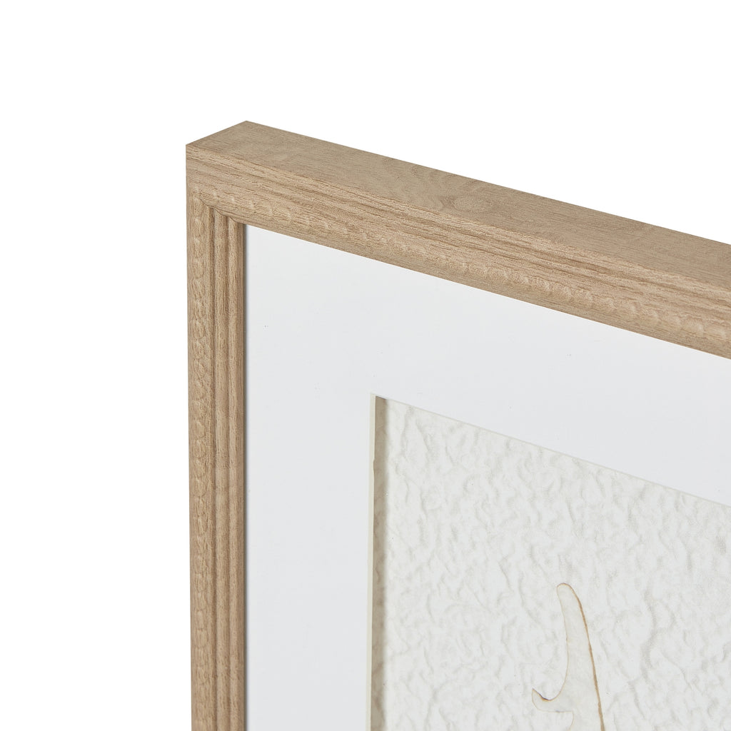 Alta White Feathers Art Mounted In Beaded Frame