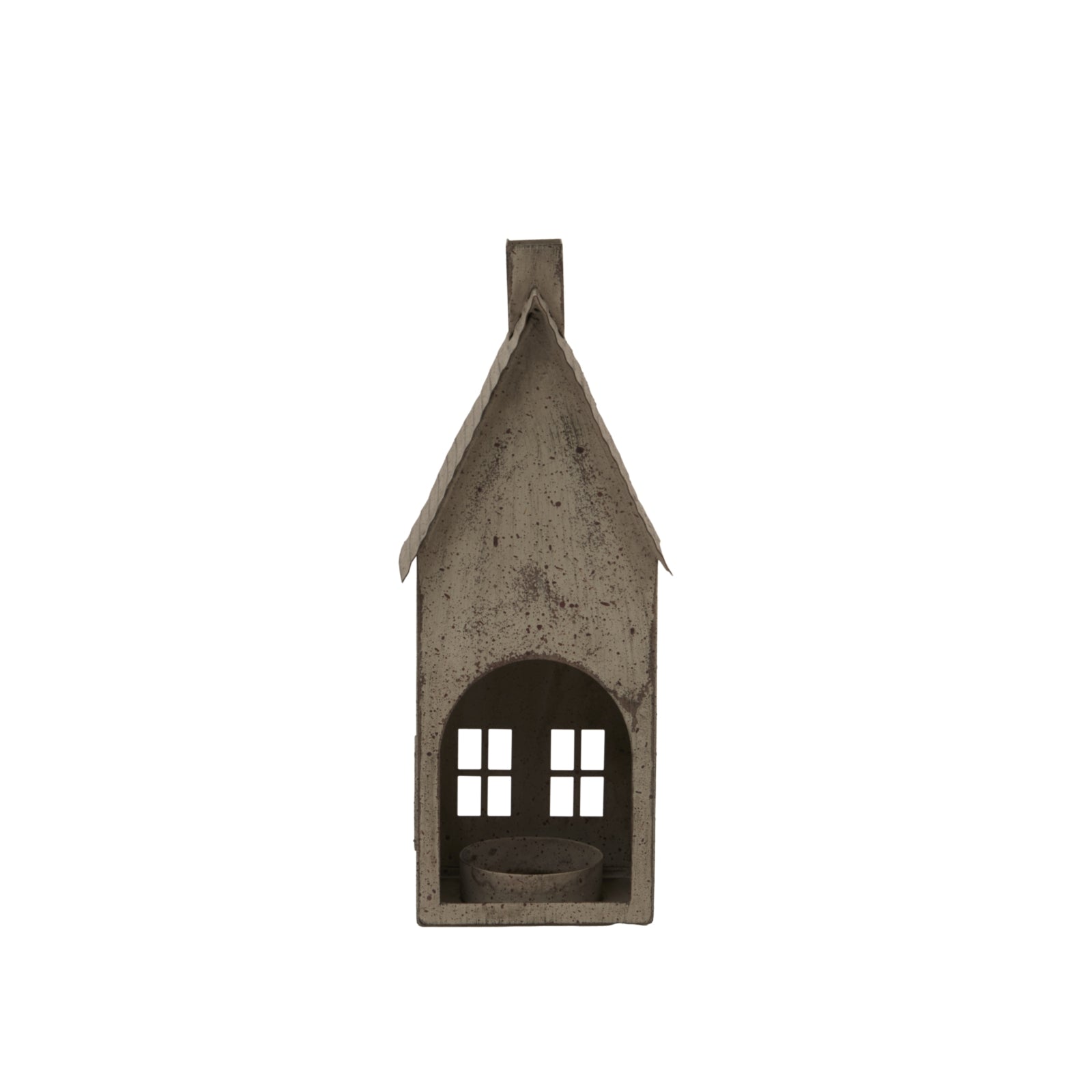 a playful tall tealight house casting fun, dancing shadows on a sunny windowsill