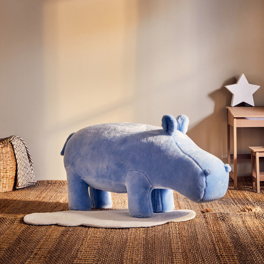 Blue Hippo Animal Stool for Kids