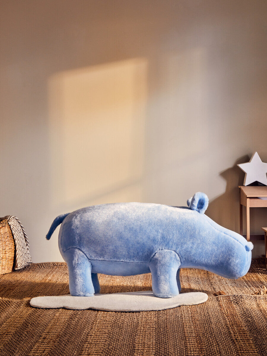 Blue Hippo Animal Stool for Kids