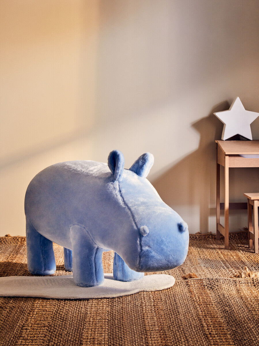Blue Hippo Animal Stool for Kids