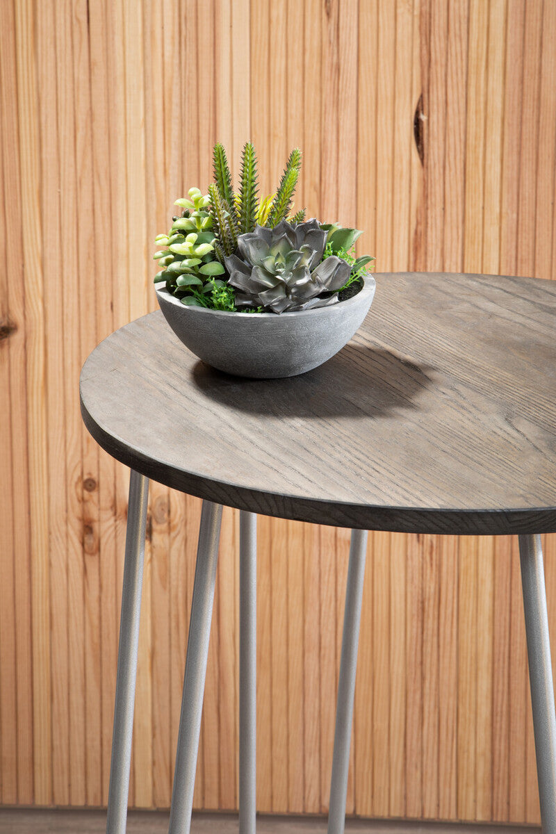 Silver Frame Bar Table and Stool Set
