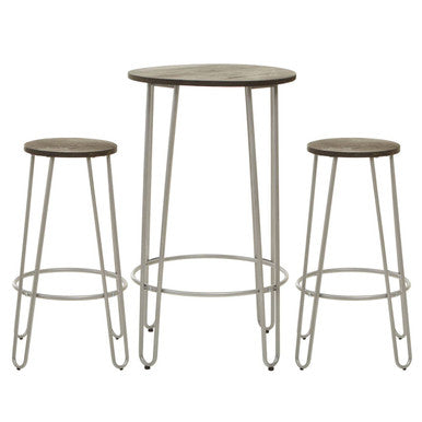 Silver Frame Bar Table and Stool Set
