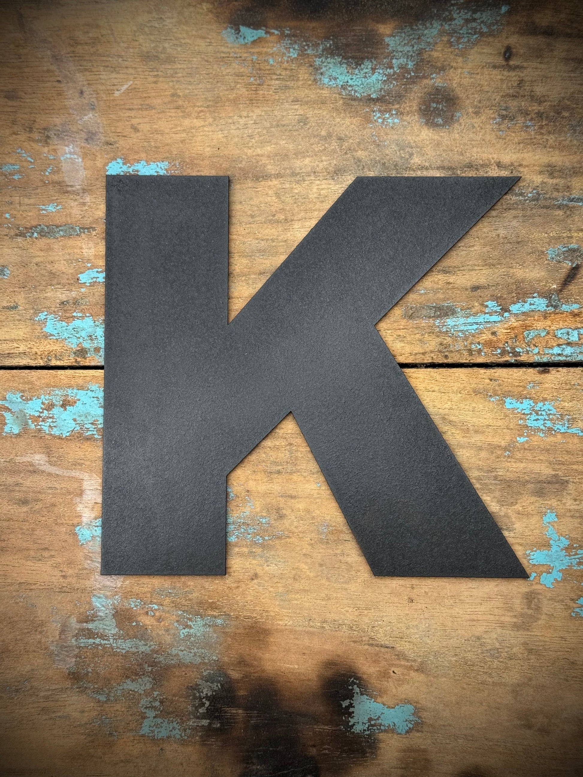 12" and 5" Black Fat Font Metal Letters.