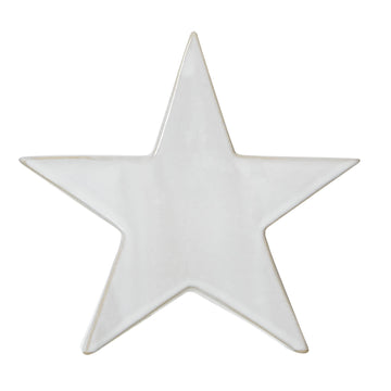 Minimalist white ceramic star dÃ©cor, modern sculptural accent for shelves or mantels, 19cm high by Sostter at brixbailey.com