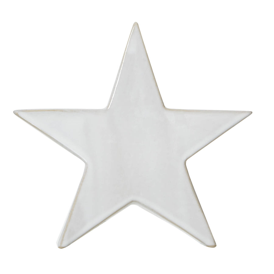 Minimalist white ceramic star dÃ©cor, modern sculptural accent for shelves or mantels, 19cm high by Sostter at brixbailey.com