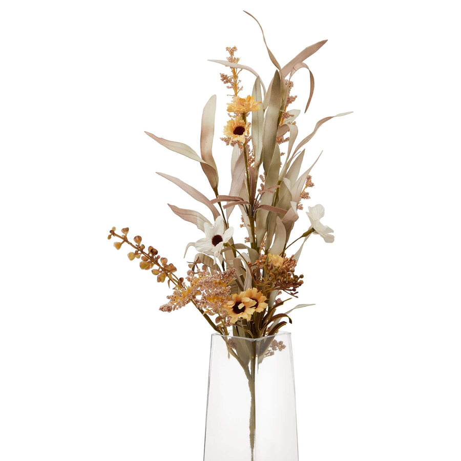 Large cream floral spray with lifelike petals, handcrafted for elegant home decor, 55cm tall by Sostter at brixbailey.com