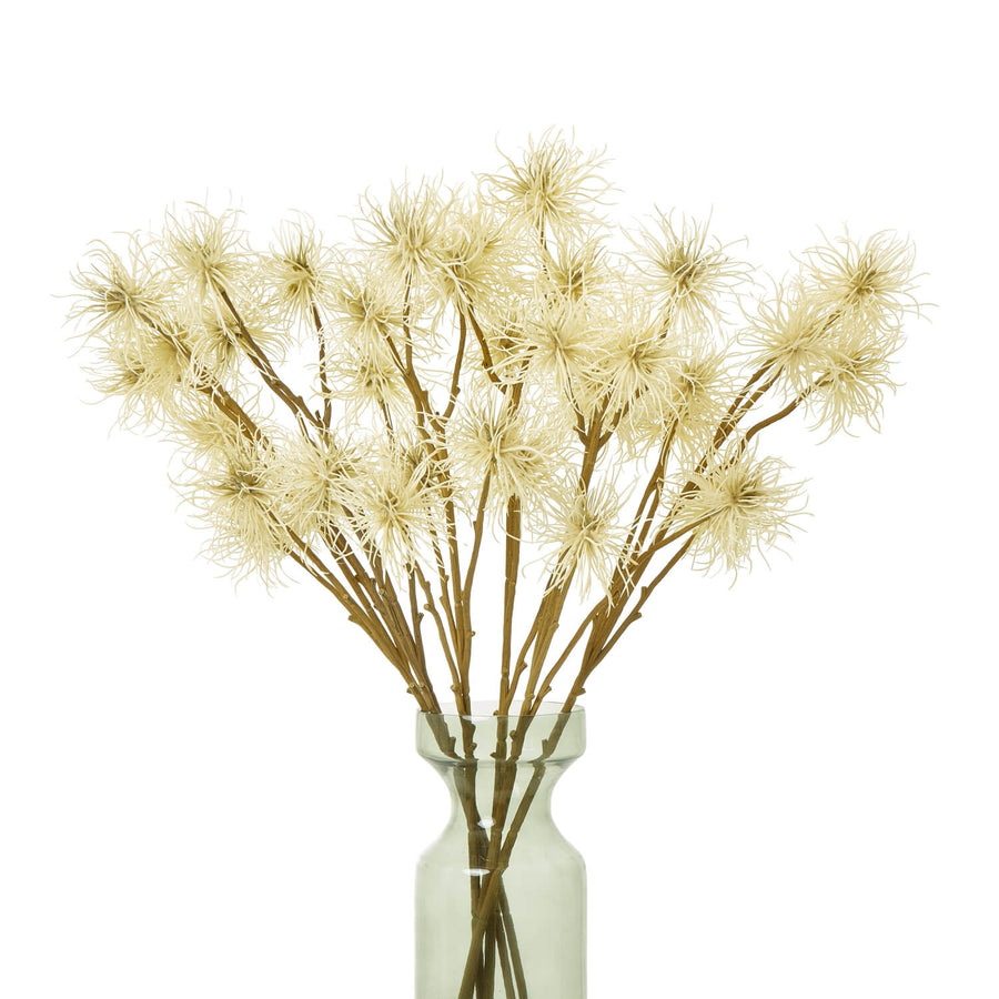 Golden artificial xanthium spray with lifelike cream blooms, perfect for farmhouse or modern floral arrangements by Sostter at brixbailey.com