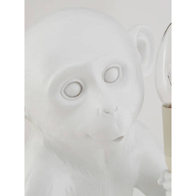 Boho White Finish Monkey Lamp