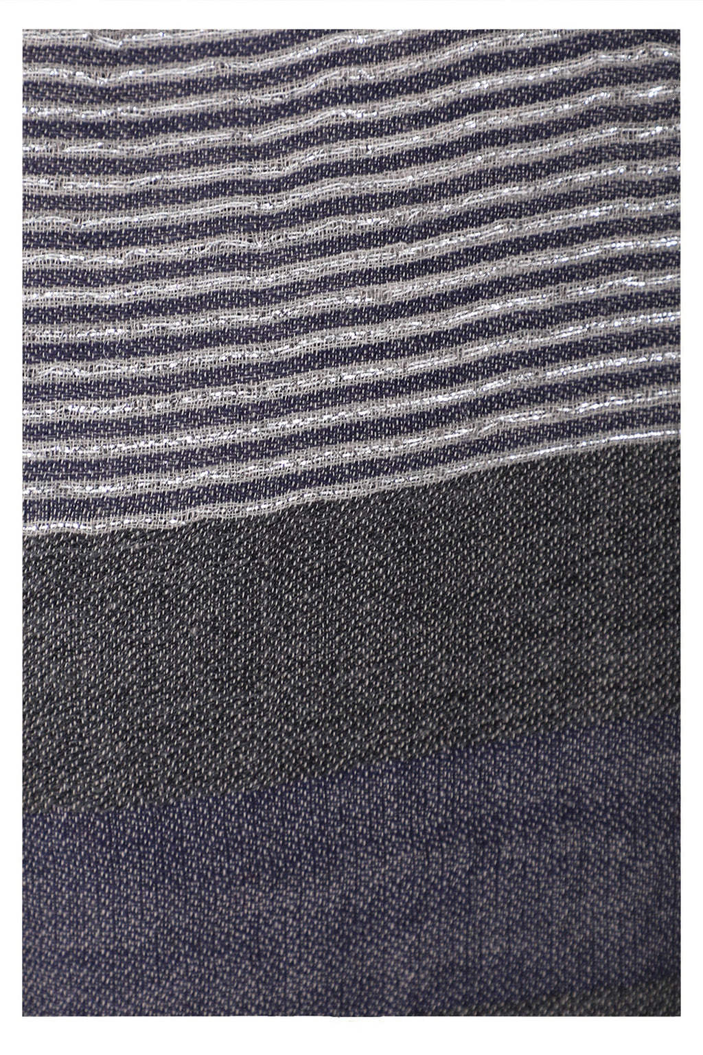 Celestial Glow Stripes Wool Scarf - Grey Blue | SVEŽElife