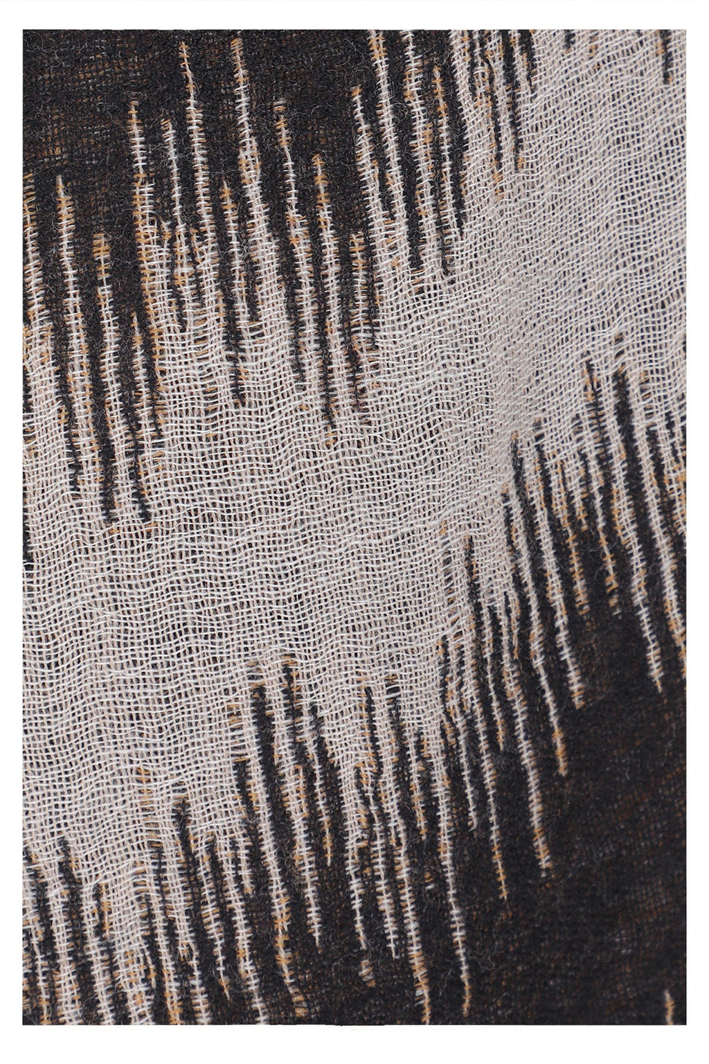 Sahara Jacquard Wool Scarf - Beige Black | SVEŽElife