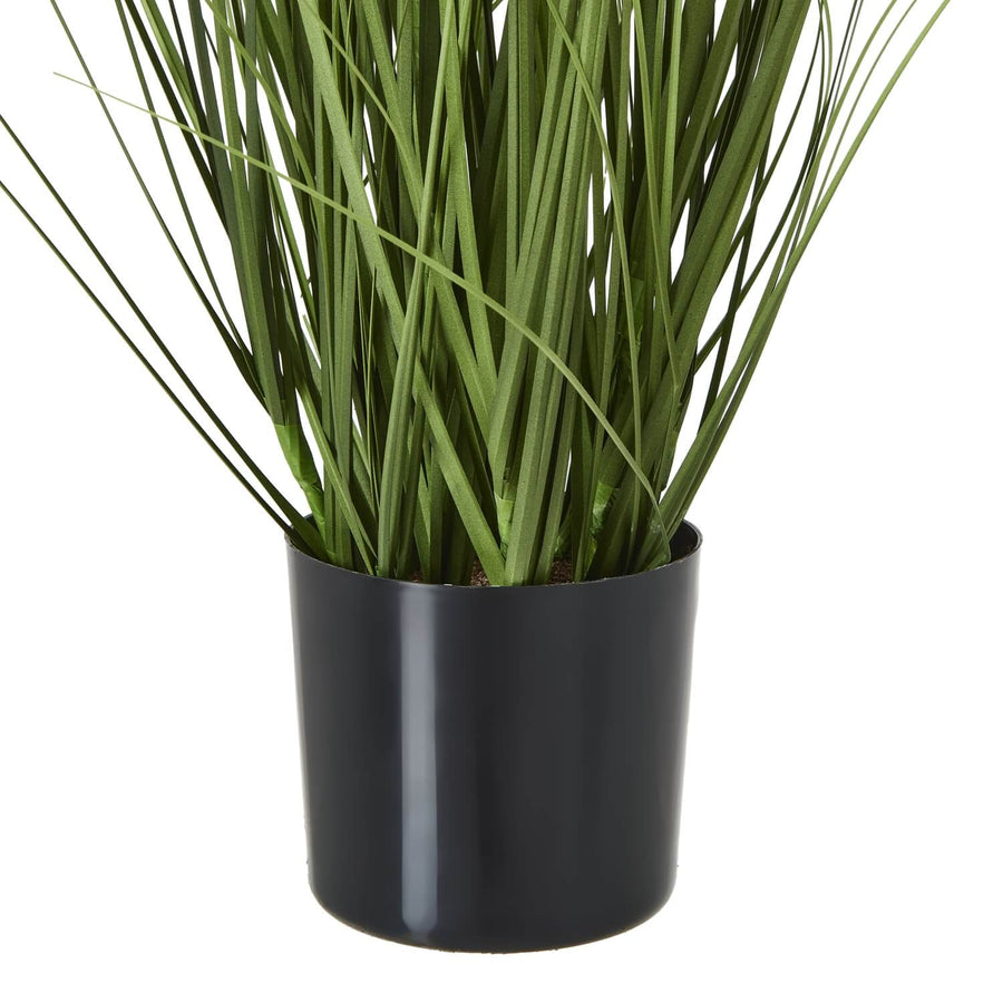 White artificial Agapanthus flower arrangement in black pot, lifelike plastic blooms with green stems, 35 inches tall. by Hill Interiors at brixbailey.com