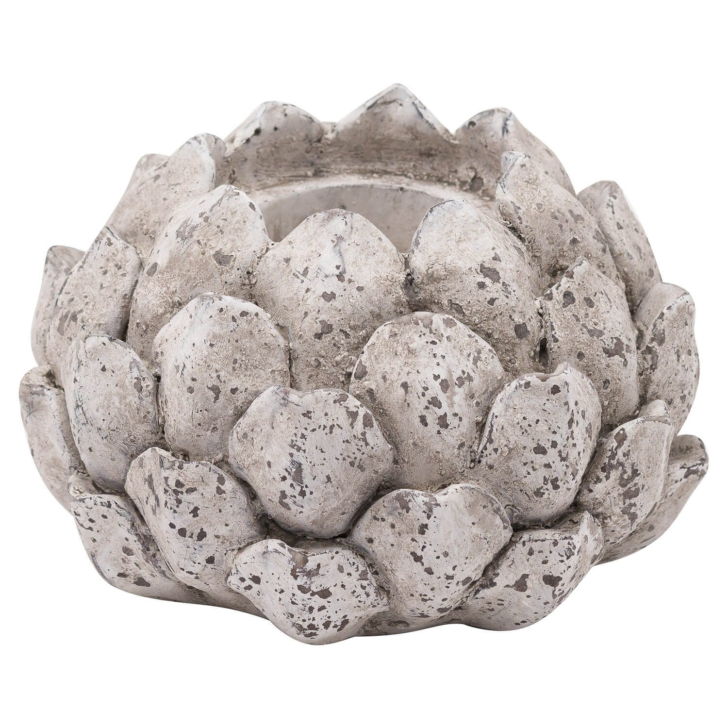 Stone effect ceramic acorn tea light holder in natural tone, creates warm glow for rustic or modern decor (124 chars) by Sostter at brixbailey.com
