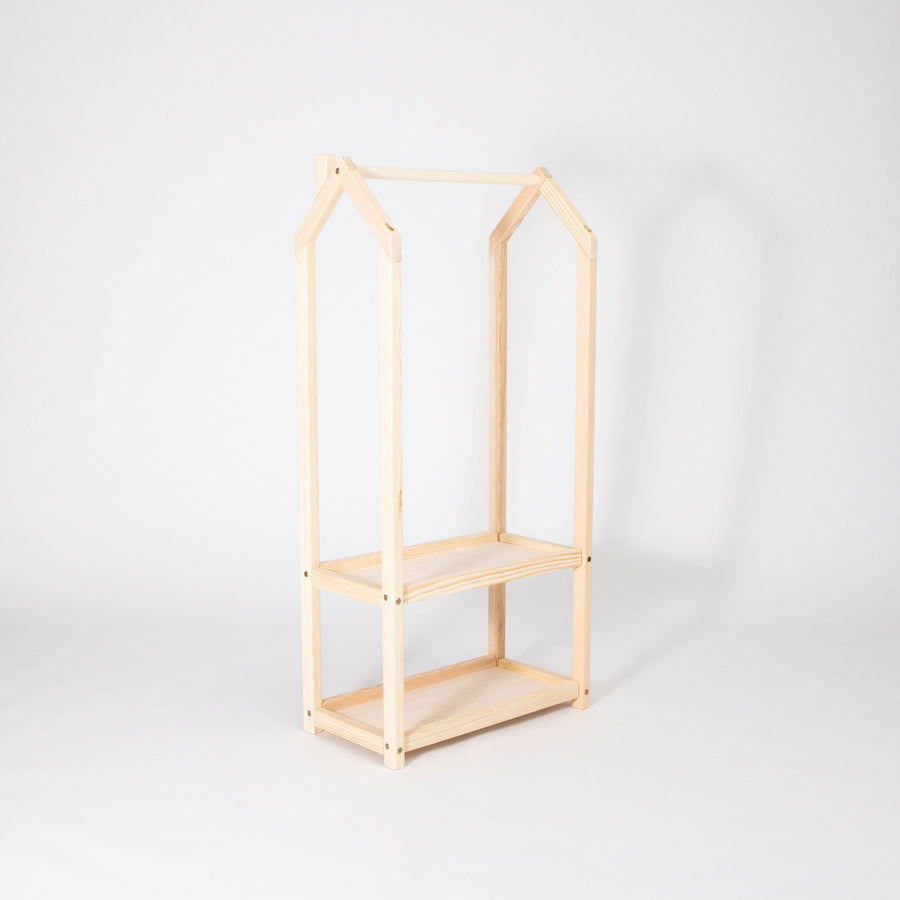 Montessori Toddler Clothing Rack – House Shaped with Storage by Montessori House Bed at www.brixbailey.com